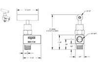 100 Series 1/2 in. Connection Size Mini Needle Valve with Hard Seat (102-MFAB)