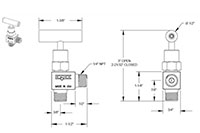 150 Series 1/4 in. Connection Size Mini Needle Valve with Soft Tip (152-MMB)