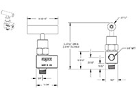 100 Series 1/8 in. Connection Size Mini Needle Valve with Hard Seat (101-MFAB)