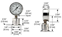 10 Series 0 to 60 psig Pressure Range Heavy-Duty Sanitary Pressure Gauge (100-12-1-25-46-0-0)