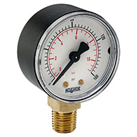 100 Series 0 to 100 psi Range Acrylonitrile Butadiene Styrene (ABS) and Steel Case Dry Pressure Gauge (20-100-100-psi/bar)