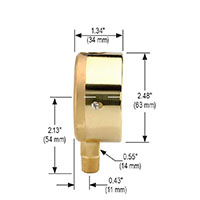 300 Series 2-1/2 in. Size Brass Case Liquid Filled Pressure Gauge (25-300-10000-psi)