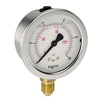 900 Series 0 to 1.6 bar Range Acrylonitrile Butadiene Styrene (ABS) and Stainless Steel Liquid Filled Gauge (25-901-1.6-bar/psi-G1/4)