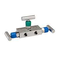 3610/3710 Series 0.141 in. Orifice Differential Pressure Mini 3 Manifold Valves with Hard Seat and Soft Tip