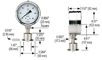10 Series 0 to 30 psig Pressure Range Heavy-Duty Sanitary Pressure Gauge (100-12-1-40-43-0-0)