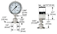 10 Series 0 to 30 psig Pressure Range Heavy-Duty Sanitary Pressure Gauge (100-16-1-40-43-0-0)