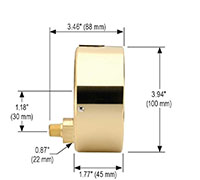 300 Series 4 in. Size Brass Case Liquid Filled Pressure Gauge (40-300-10000-psi)