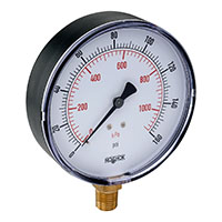 100 Series 0 to 10,000 psi Range Acrylonitrile Butadiene Styrene (ABS) and Steel Case Dry Pressure Gauge (40-100-10000-psi/kPa)