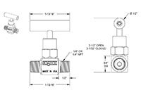 100 Series 1/8 in. Connection Size Mini Needle Valve with Hard Seat (101-MMB)
