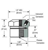 1/4 in. Process Connection Size Type 25/25H Standard and Elevated Pressure, Non-Replaceable Diaphragm Seal (25-02S-S-02S)