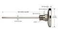 100 Series 2-1/2 in. Stem Lengths Industrial Type Bimetal Thermometer (18-110-025-0/180-F/C) - 2