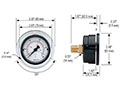 100 Series 0 to 1,000 psi Pressure Range Acrylonitrile Butadiene Styrene (ABS) and Steel Case Dry Pressure Gauge (25-110-1,000-psi/kPa)