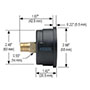 100 Series 0 to 1,000 psi Pressure Range Acrylonitrile Butadiene Styrene (ABS) and Steel Case Dry Pressure Gauge (25-110-1000-psi/kPa) - 2