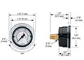 100 Series 0 to 100 psi Pressure Range Acrylonitrile Butadiene Styrene (ABS) and Steel Case Dry Pressure Gauge with Front Flange (20-110-100-psi/bar)