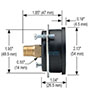 100 Series 0 to 100 psi Pressure Range Acrylonitrile Butadiene Styrene (ABS) and Steel Case Dry Pressure Gauge with Panel Mount Clamp (20-110-100-psi/bar)