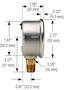 900 Series Acrylonitrile Butadiene Styrene (ABS) and Stainless Steel Liquid Filled Pressure Gauge (20-901-Series)_Dim