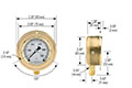 300 Series 2-1/2 in. Size Brass Case Liquid Filled Pressure Gauge with Front Flange (25-300-10000-psi)