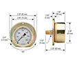 300 Series 2-1/2 in. Size Brass Case Liquid Filled Pressure Gauge with Front Flange - 4