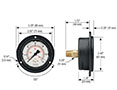 900 Series 0 to 1,000 psi Pressure Range Acrylonitrile Butadiene Styrene (ABS) and Stainless Steel Liquid Filled Pressure Gauge with Front Flange - 3