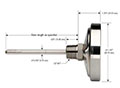 100 Series 2-1/2 in. Stem Lengths Industrial Type Bimetal Thermometer (30-110-025-0/140-F/C) - 2