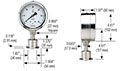 10 Series 0 to 30 psig Pressure Range Heavy-Duty Sanitary Pressure Gauge (100-12-1-40-43-0-0)