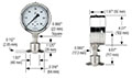 10 Series 0 to 30 psig Pressure Range Heavy-Duty Sanitary Pressure Gauge (100-16-1-40-43-0-0)