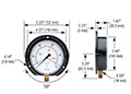 100 Series 0 to 10,000 psi Pressure Range Acrylonitrile Butadiene Styrene (ABS) and Steel Case Dry Pressure Gauge with Rear Flange (40-100-10000-psi/kPa)