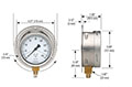 200 Series 4 in. Gauge Size Diaphragm Dry Low Pressure Gauge with Rear Flange