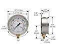 900 Series 0 to 10,000 psi Pressure Range Acrylonitrile Butadiene Styrene (ABS) and Stainless Steel Liquid Filled Pressure Gauge with Rear Flange - 2