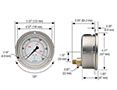 900 Series 0 to 10,000 psi Pressure Range Acrylonitrile Butadiene Styrene (ABS) and Stainless Steel Liquid Filled Pressure Gauge with Front Flange - 3