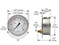 900 Series 0 to 10,000 psi Pressure Range Acrylonitrile Butadiene Styrene (ABS) and Stainless Steel Liquid Filled Pressure Gauge with Front Flange - 4