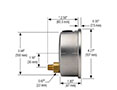 900 Series 0 to 10,000 psi Pressure Range Acrylonitrile Butadiene Styrene (ABS) and Stainless Steel Liquid Filled Pressure Gauge (40-911-10000-psi) - 2