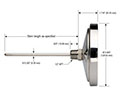 100 Series 2-1/2 in. Stem Lengths Industrial Type Bimetal Thermometer (50-110-025-50/500-F) - 2